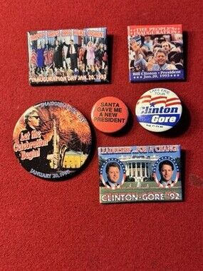 Vintage 1992-93 Bill Clinton Gore Campaign Pinback Button Lot Political